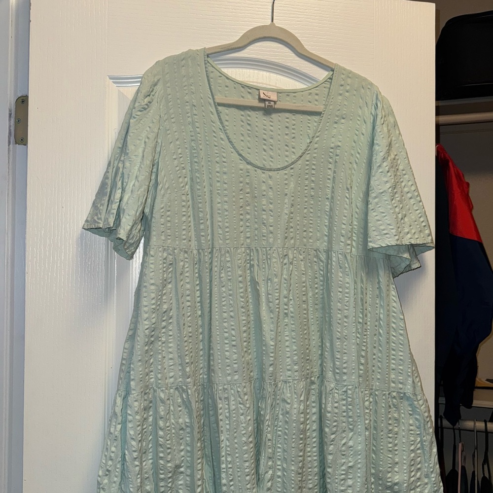 Light Green Textured Dress